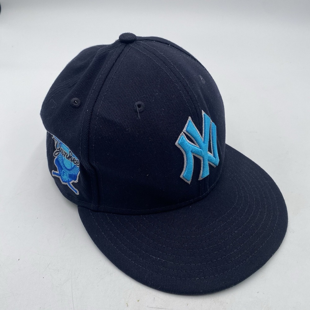 New York Yankees Carolina Blue Hat New Era 59Fifty Fitted Size 7 3/8 VGC